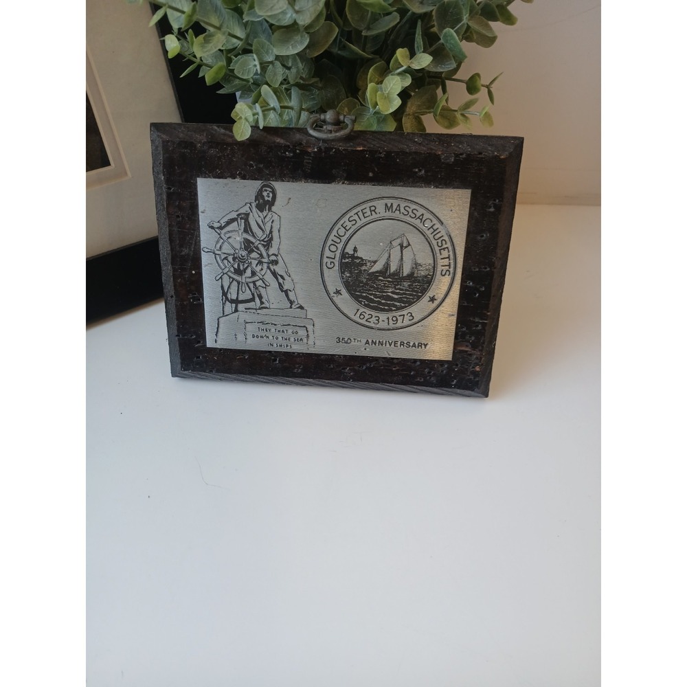 Vintage Gloucester Massachusetts 350th Anniversary Plaque 1623-1973 Rotary Club